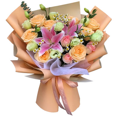 呼和浩特11朵玫瑰桔梗百合，陪你每个季节